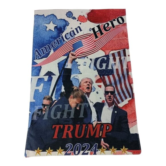 Trump American Hero 2024 GARDEN FLAGS For Outside Double Sided - Picture 1 of 2